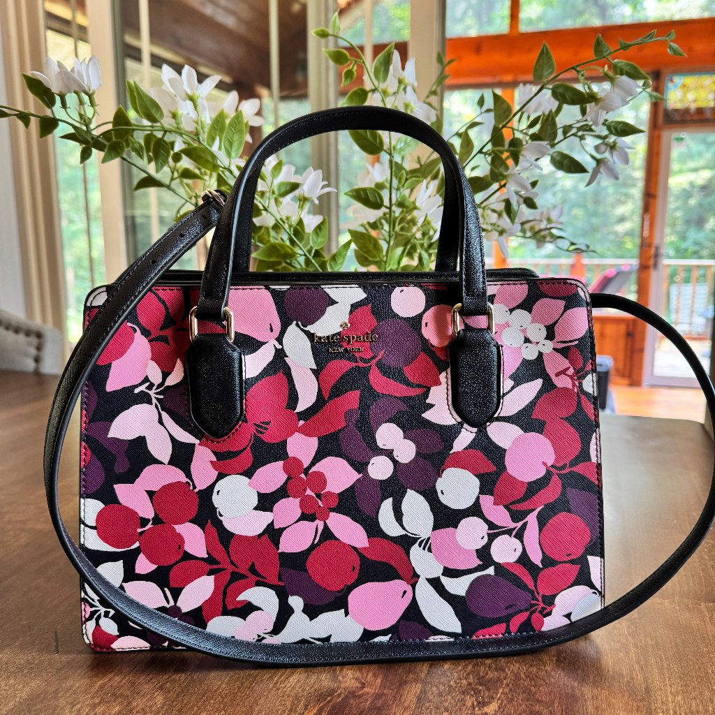 New Kate Spade Laurel Way Reese Satchel Saffiano Leather - Floral